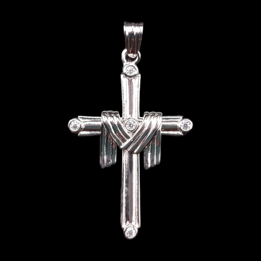 925 Sterling Silver Cloth Cross Pendant
