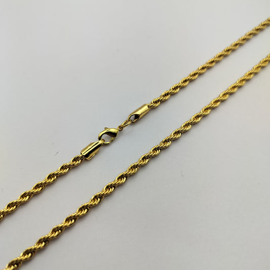 Stainless Steel Gold Plated 3mm Rope Chain