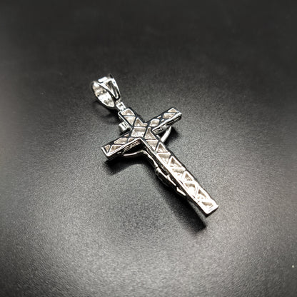 925 Sterling Silver Wooden Crucifix Pendant