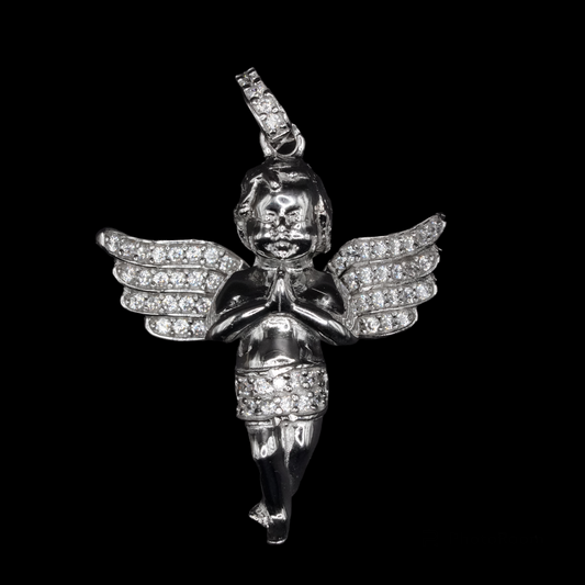 925 Sterling Silver Angel Baby CZ Pendant - GMP00070
