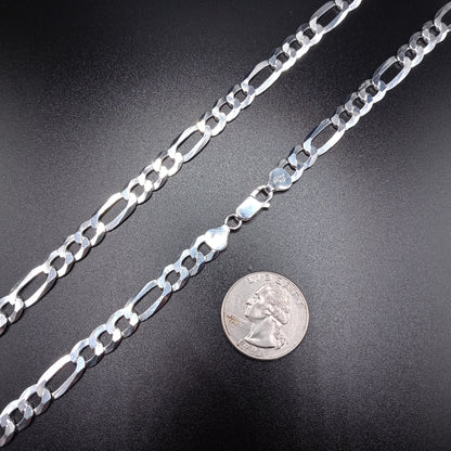 925 Sterling Silver 7.8mm Figaro Link Chain - CH608