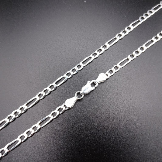 925 Sterling Silver 3.9mm Figaro Link Chain - CH605